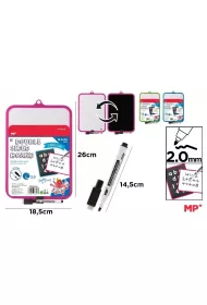 Tablica bia�a dwustronna z markerem 18,5x26cm MIX