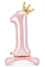 PartyDeco Stoj�cy balon foliowy 1 jasny r�owy 84cm