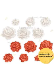 LearnHow Dekoracja patriotyczna r�e bia�e i czerwone 12el