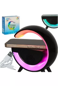 Lampka LED Gamingowa RGB gonik adowarka indukcyjna czarna czarny