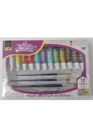 Farby do materia�u + p�dzle 12 kolor�w
