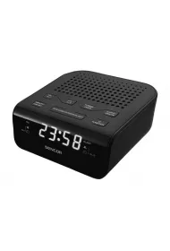 Sencor SRC 136 B Radiobudzik, wywietlacz LED, prog. 20 stacji FM