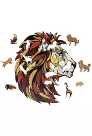 Drewniane Puzzle 2D - Ukadanka Lew Nice-idea.pl