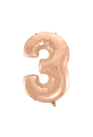 Balon foliowy B&C "Cyfra 3" r�owo-z�ota Godan 92cm