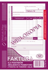 Michalczyk i Prokop Faktura dla zwolnionych z VAT A5