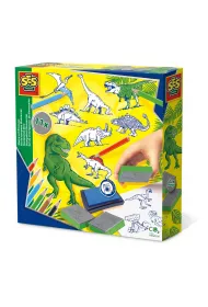 Zestaw piecztek z kredkami Dinozaury Ses Creative