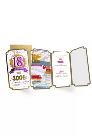 Kukartka Karnet PM-346 Urodziny 18  cyfry, roczniki  2024