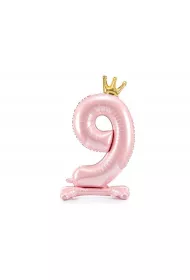 PartyDeco Stoj�cy balon foliowy 9 jasny r� 84cm