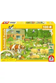 Puzzle 100 el. PQ Zwierz�ta na farmie Schmidt