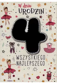 Kukartka Karnet B6 PR-022 Urodziny 4 dziewczynka