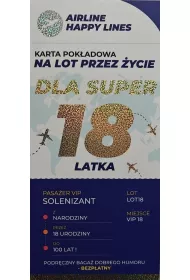 Yeku Karnet karta pok�adowa 18 urodziny m�skie