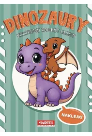 Kolorowy zawr�t g�owy. Dinozaury z naklejkami