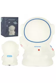 Lampka nocna dla dzieci silikonowa dotykowa mikka 8 LED USB RGB biaa astronauta