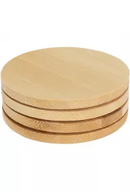 Excellent Houseware Komplet okrgych podstawek bambusowych 4 szt.