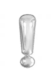 Amscan Balon foliowy znak ! Srebrny 28x86cm