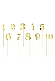 PartyDeco Numery na st� z�ote 25.5x26.5 cm