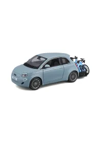 Eurotrek - Fiat 500e (2023) With Bikes Light Blue Bburago