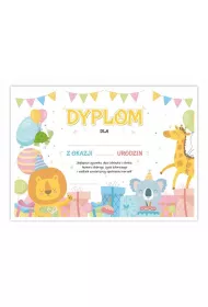 LearnHow Dyplom A4 urodzinowy - Weso�e zwierzaczki 5 szt.