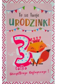 Yeku Karnet Urodziny 3 dziewczynka 2K-070