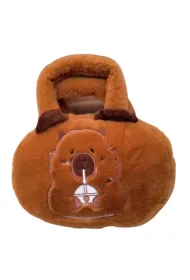 LeanToys Torba pluszowa Kapibara z kubkiem br�zowy 20cm