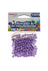 Brewis Koraliki do nawlekania + sznurek fioletowe 8mm, 16g
