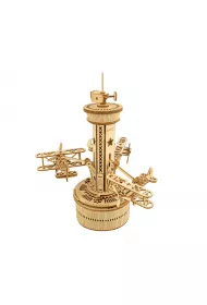 Drewniane Puzzle 3D - Pozytywka Wiea Kontroli Lotw Robotime
