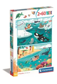 Puzzle 2x60 el. SuperColor. Life at Sea Clementoni