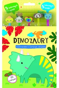 Dinozaury. Kolorowanka z barwnym obrysem