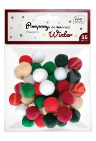 Interdruk Pompony do dekoracji Winter 35 szt.