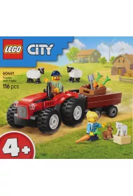 LEGO City Czerwony traktor z przyczep i owc 60461