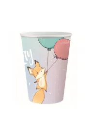 Godan Kubek papierowy Happy Birthday Lisek 240 ml