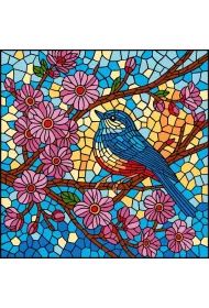 Ideyka Malowanie po numerach - Witra�. Sikorka 30x30cm