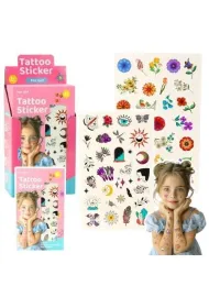 Tatua�e zmywalne dla dzieci 60wzor�w LeanToys