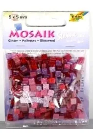 Mozaika kamyczki brokatowe 5x5mm r�owe Galeria Hobby