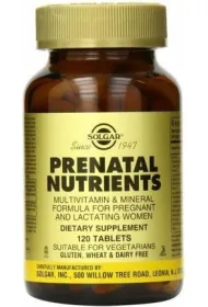 Solgar Prenatal Nutriens - Witaminy i mineray prenatalne Suplement diety 120 tab.