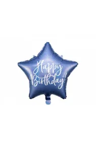 PartyDeco Balon foliowy Happy Birthday granatowy 40cm