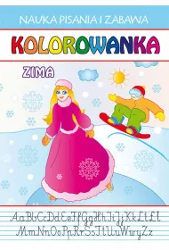 Nauka pisania i zabawa. Kolorowanka. Zima