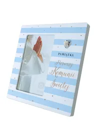 Ramka Moments Komunia - niebieskie paski RM-026