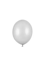 PartyDeco Balony Strong 30cm, Metallic Silver: 1op./50szt.