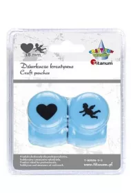 Titanum Zestaw dziurkaczy motyw serce, amorek 18mm