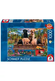 Puzzle 1000 el. PQ Psia rodzina nad jeziorem Schmidt