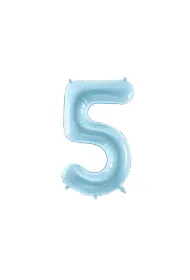PartyDeco Balon foliowy 5 jasny niebieski 86cm