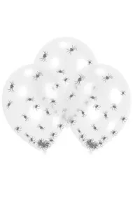 Amscan Balony lateksowe Clear Spider Filled 27,5cm 6 szt.