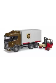 Scania Super 560R kontener UPS z w�zkiem wid�owym Bruder