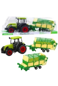 Traktor rolniczy przyczep� zielono-��t� LeanToys