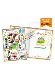 Kukartka Karnet MEGA 50 Urodziny prestige P-040 (25x35,3cm)