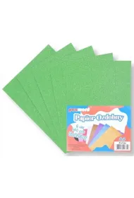 Polsirhurt Papier ozdobny A4 brokatowy zielony 140g 5 szt.