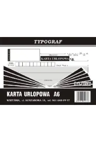 Druki samokopiuj�ce Typograf karta urlopowa A6 80 (01131)