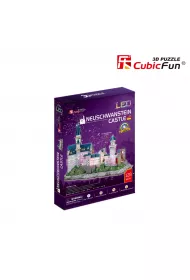 Puzzle 3D 128 el. Zamek Neushwastein LED Cubic Fun