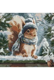 Ideyka Diamentowa mozaika - Zimowa wiewi�rka 40x40cm